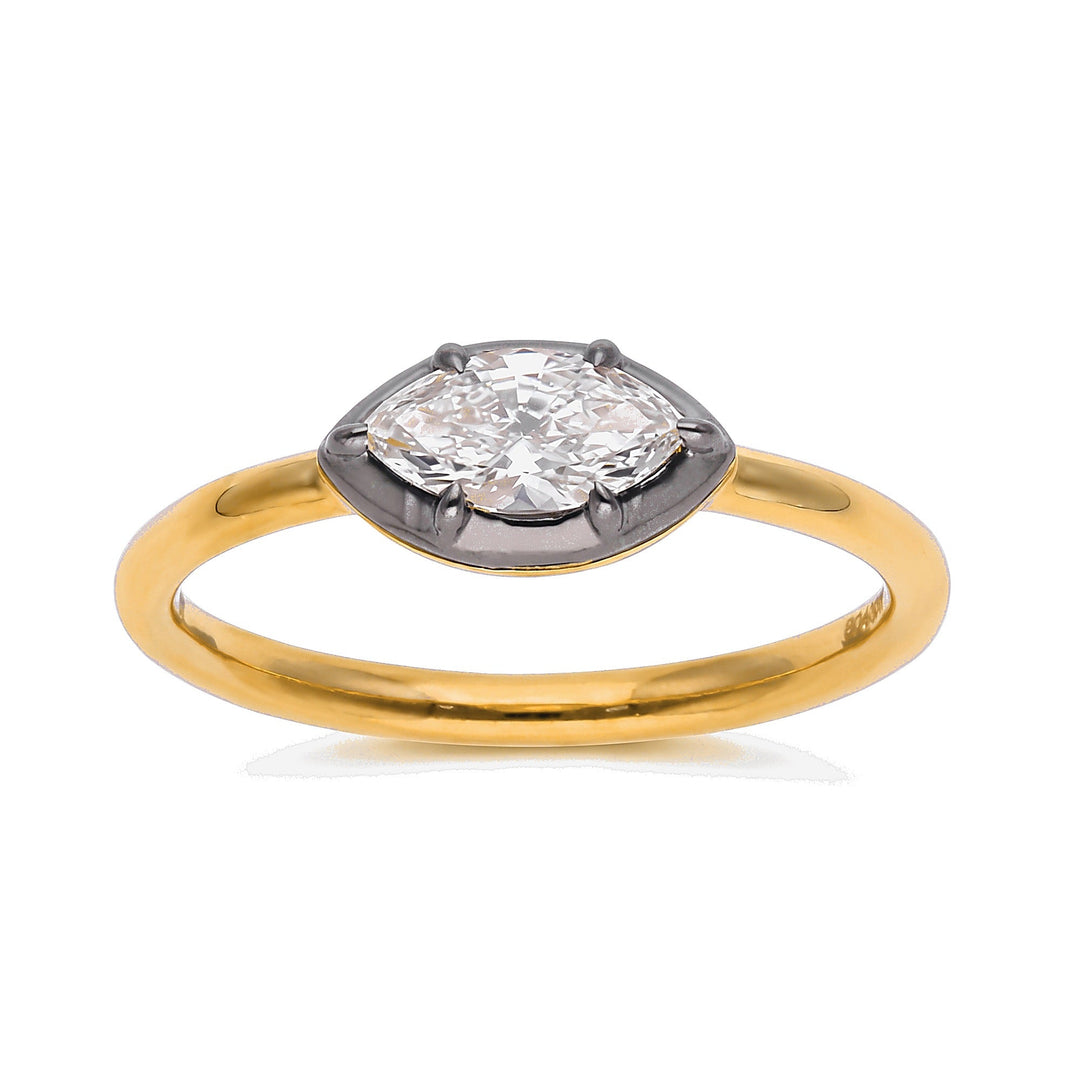 Noir East-West Marquise Ring