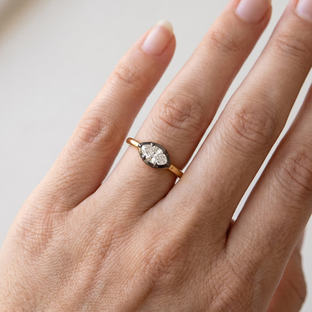 Noir East-West Marquise Ring