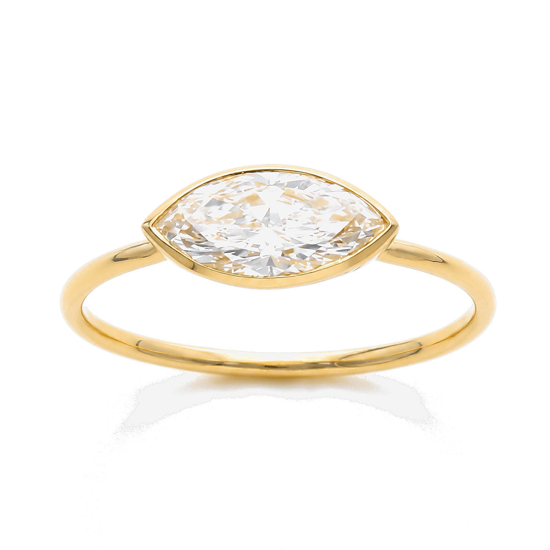 East-West Marquise Bezel Ring