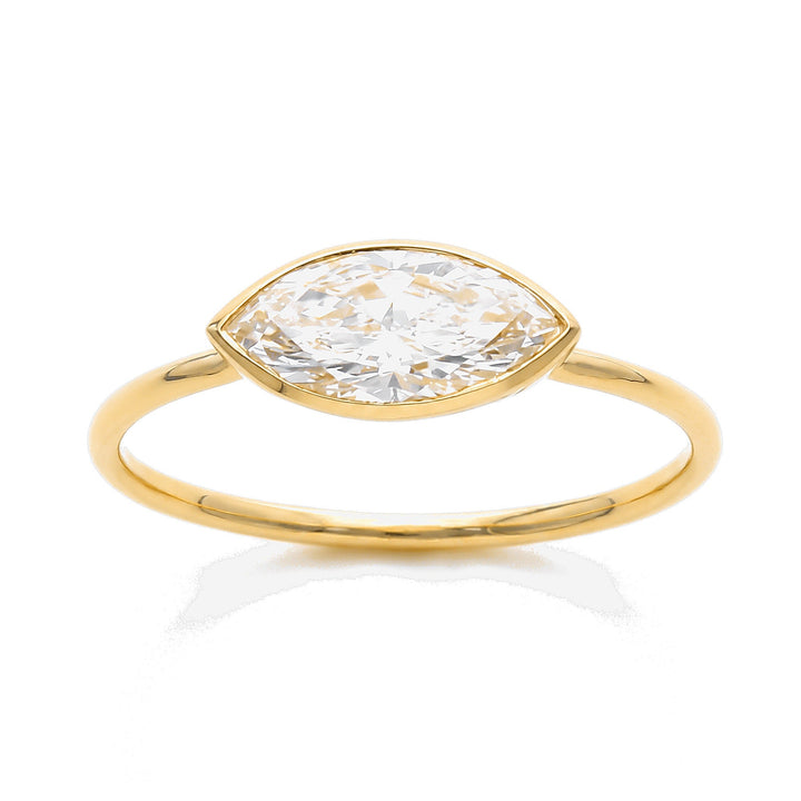 East-West Marquise Bezel Ring