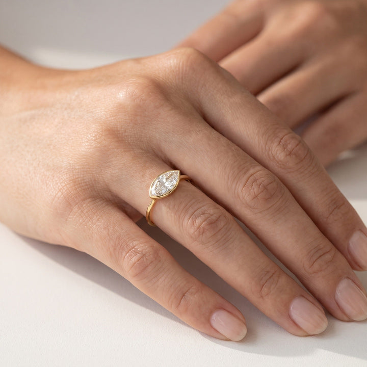 East-West Marquise Bezel Ring