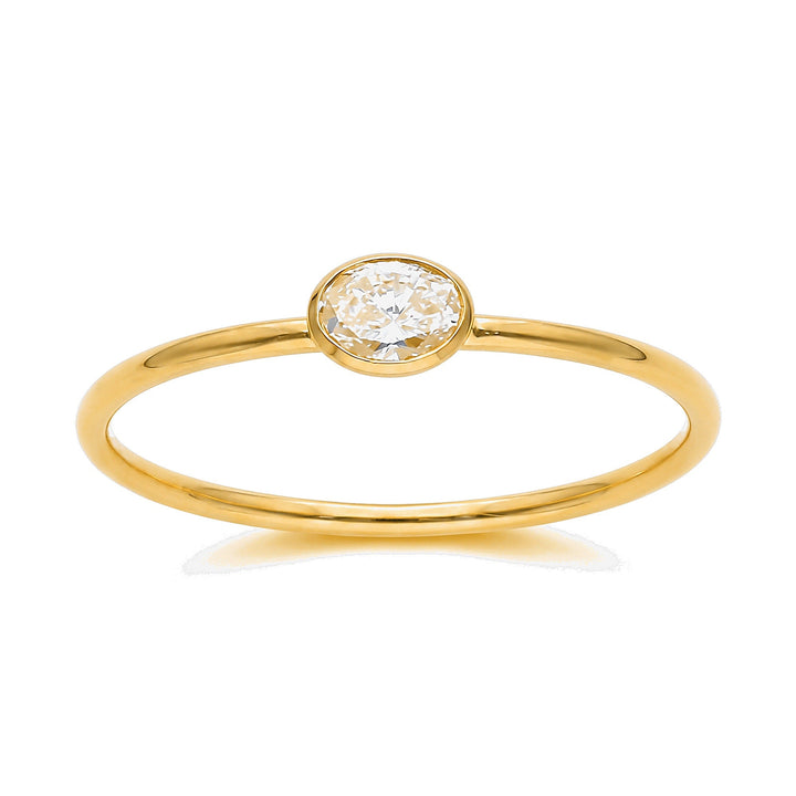 Petite East-West Oval Bezel Ring