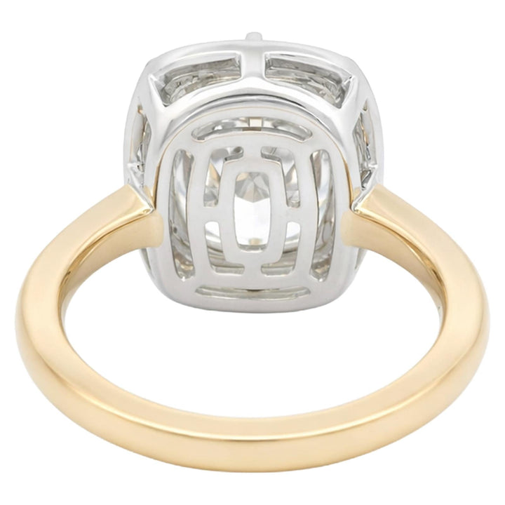Cushion Cut Diamond Two-Tone Ring