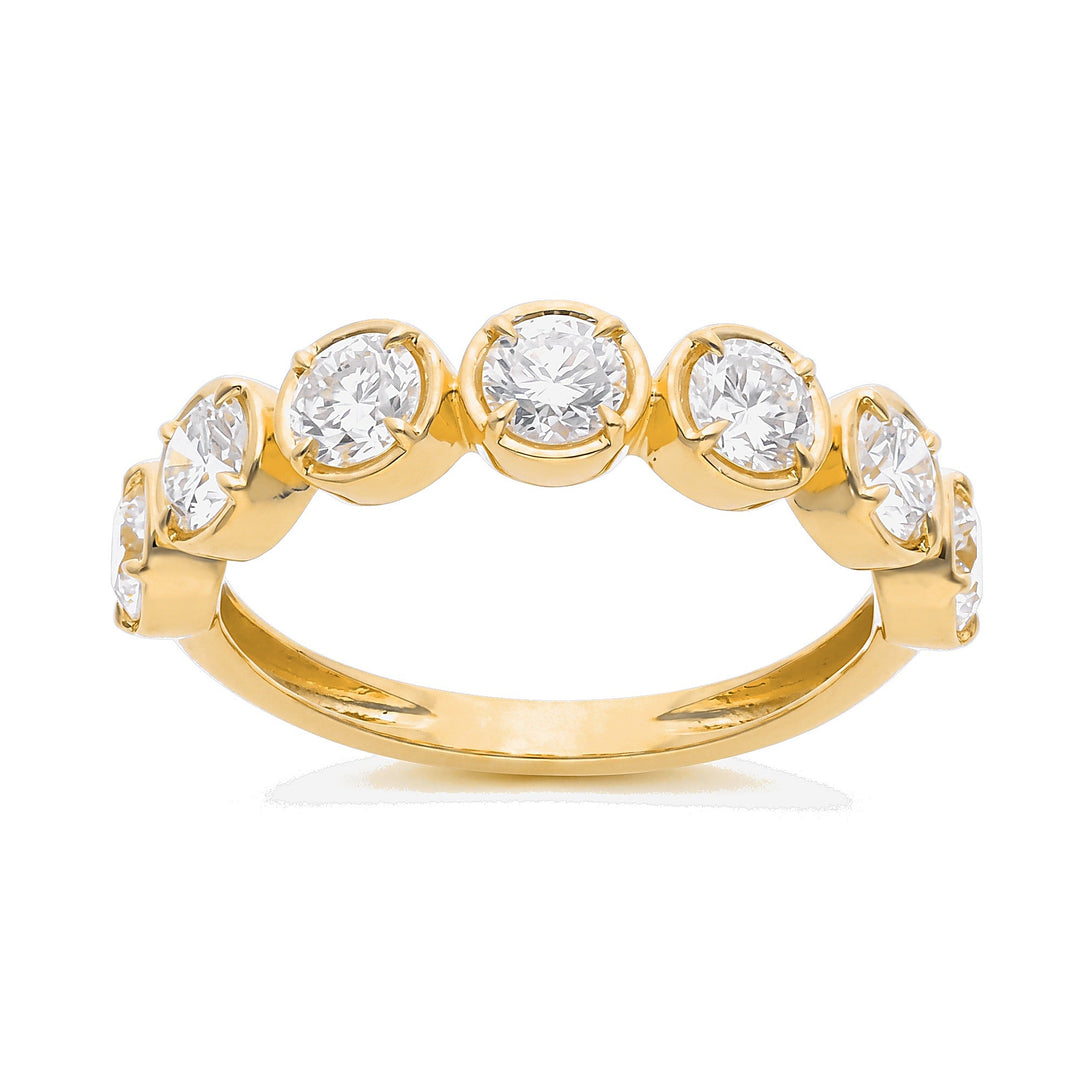 Seven-Stone Round Bezel Band