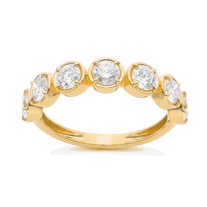 Seven-Stone Round Bezel Band