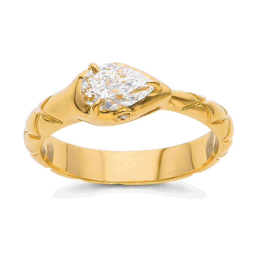 Pear Diamond Serpent Ring