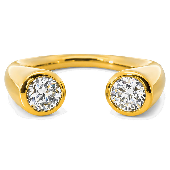 Double Bezel Open Cuff Ring