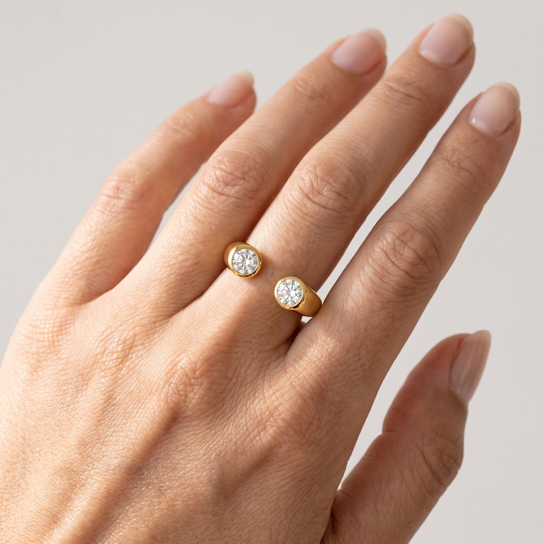 Double Bezel Open Cuff Ring