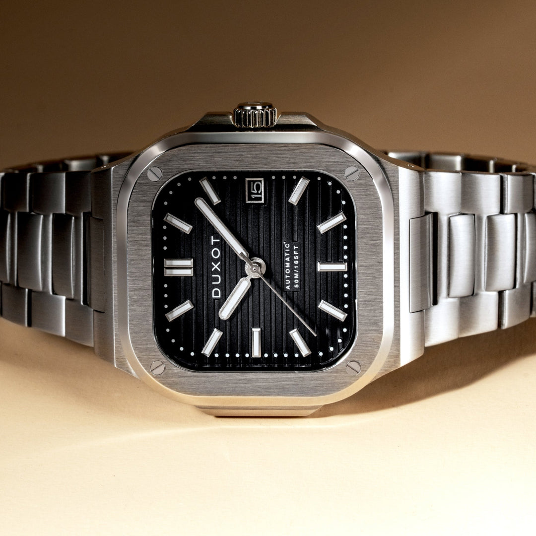 Quadrata Automatic Black / Stainless Steel | Black Dial