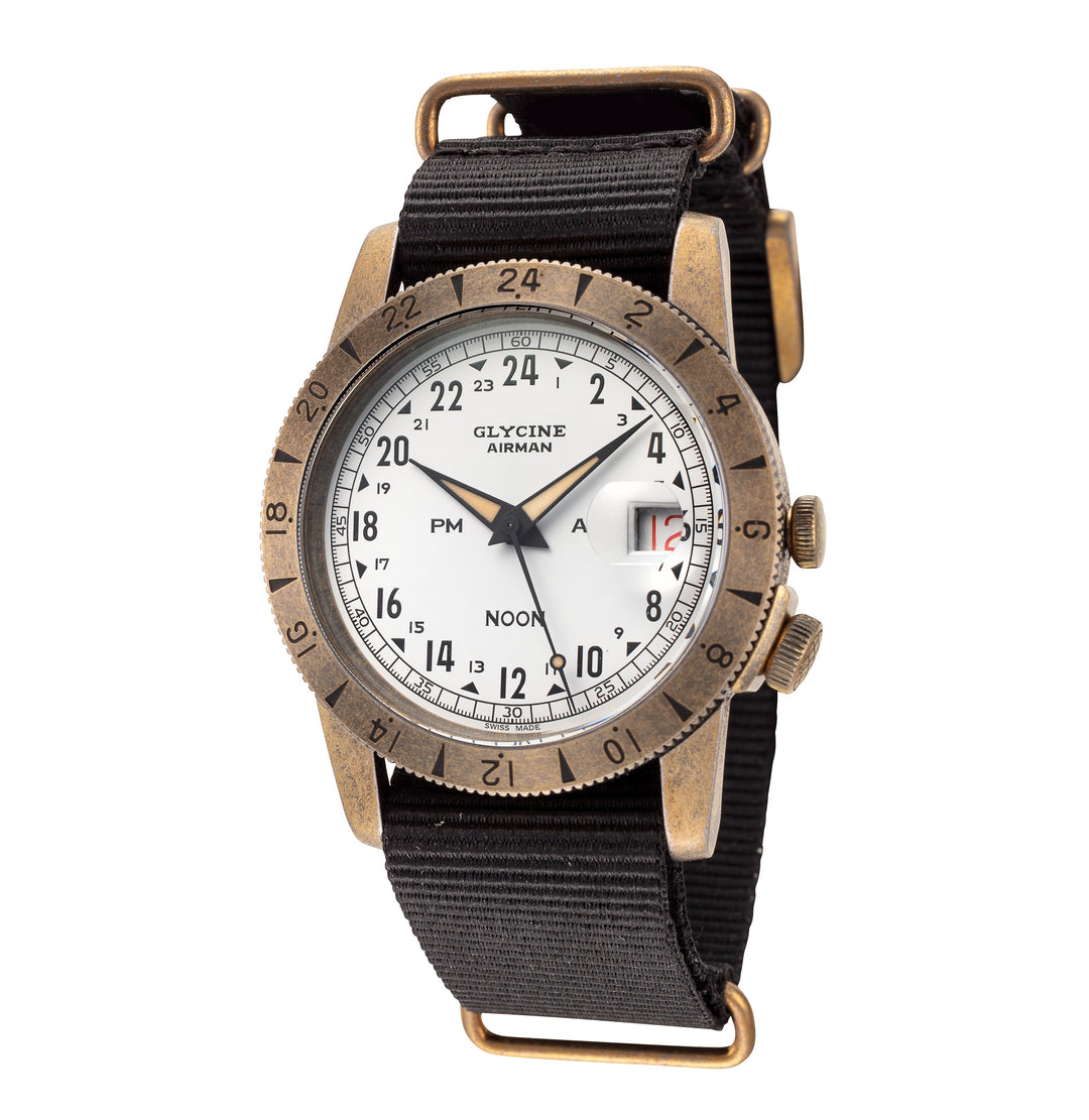 Glycine 40mm / Silver / Brass | Silver Dial