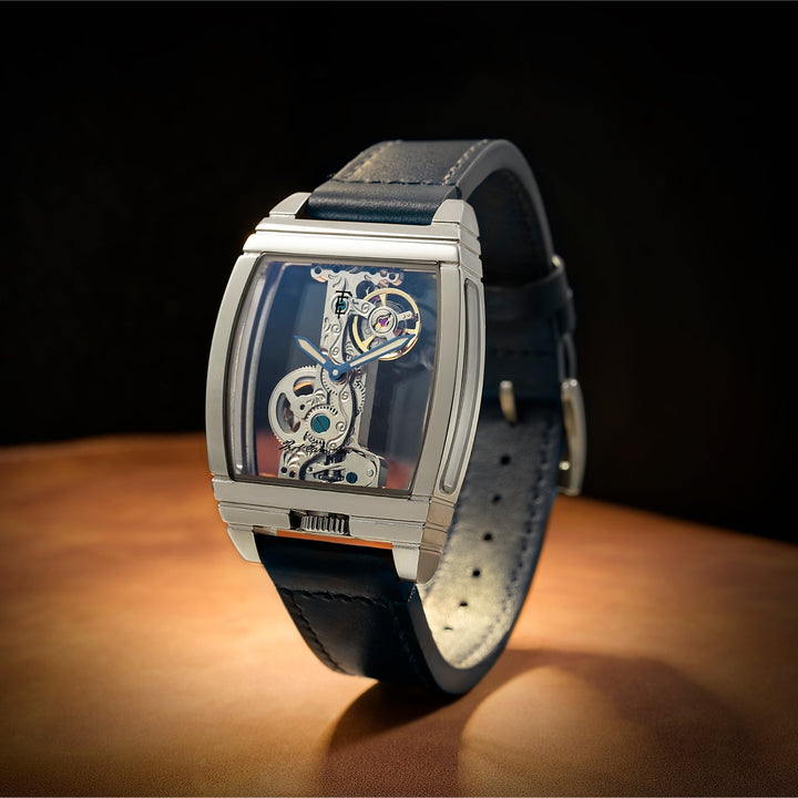 Discovery Wolver Bridge Mechanical Blue / Genuine Leather | Transparent Dial