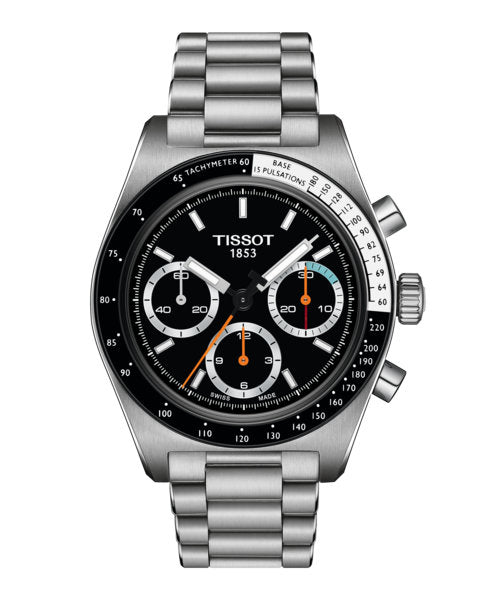 PR516 Mechanical Chronograph Silver-tone Black Dial