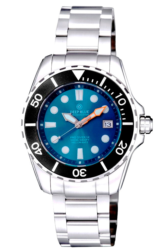 PRO DIVER 1K 1000M AUTOMATIC ALL PURPOSE DIVER STRAP AP DIVER 1000 JADE BLUE BRA