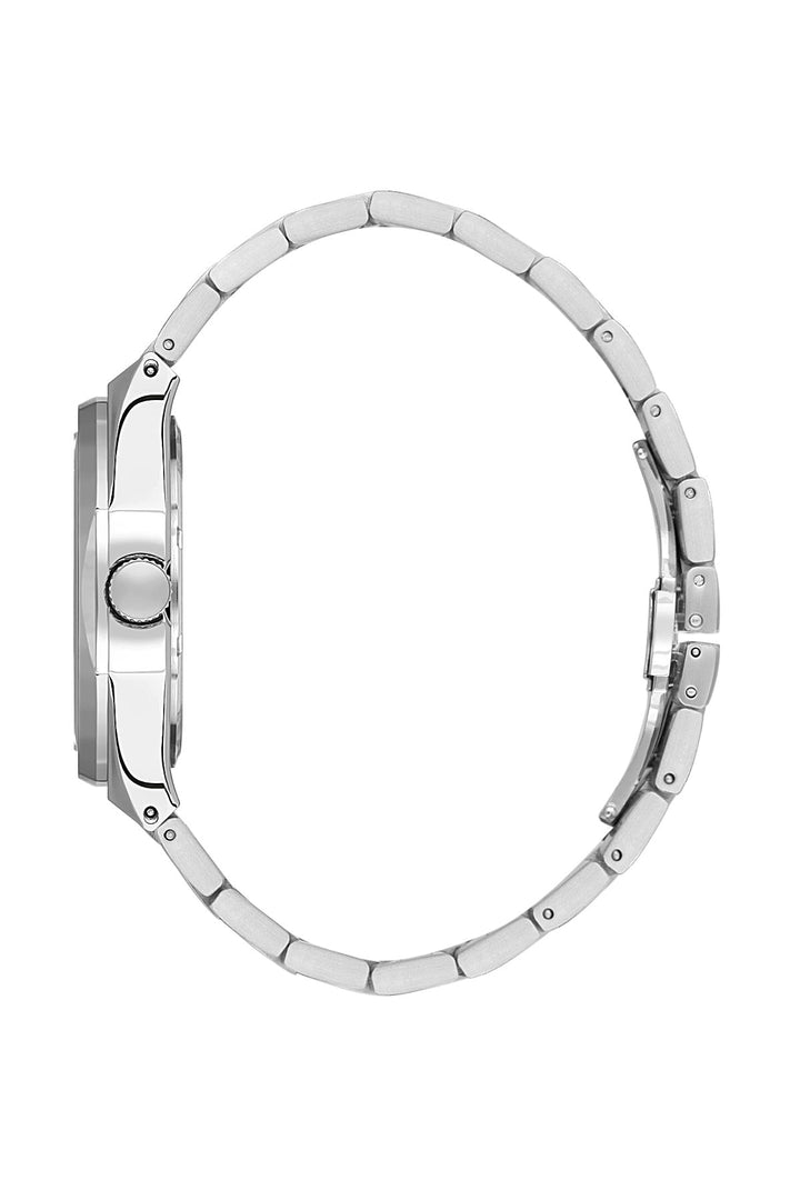 Premium Stainless Steel Band - Date Silver / Blue Blue Dial