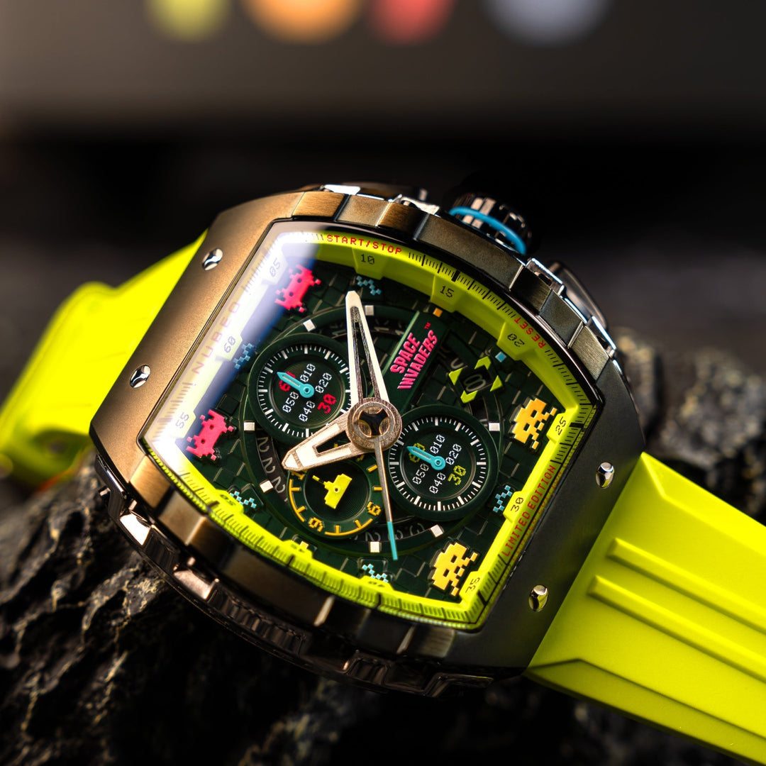 Magellan Chronograph Space Invaders Limited Edition Green / Rubber | Green Dial