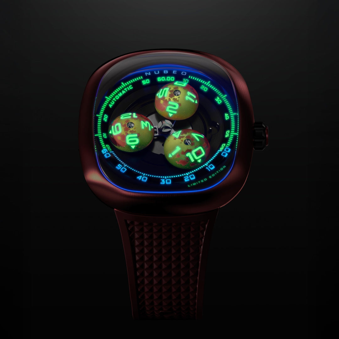 Tri-star Orbit Automatic Limited Edition Black / Rubber Strap Black Dial