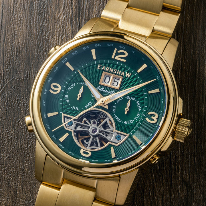 City Of London Marylebone Grand Date Calendar Open Heart Automatic Green / Stain