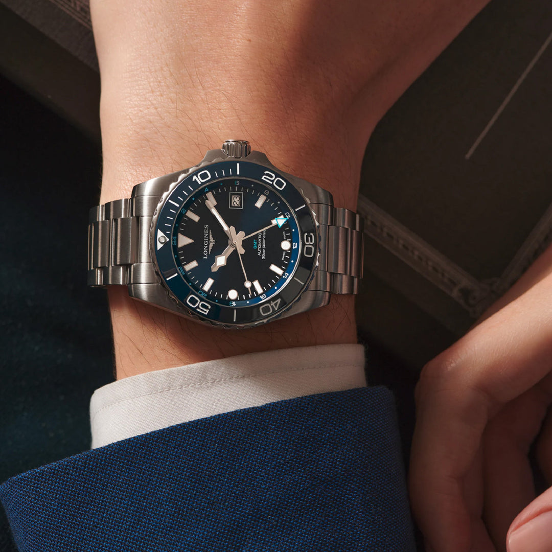 HYDROCONQUEST GMT Blue / Stainless Steel | Blue Dial