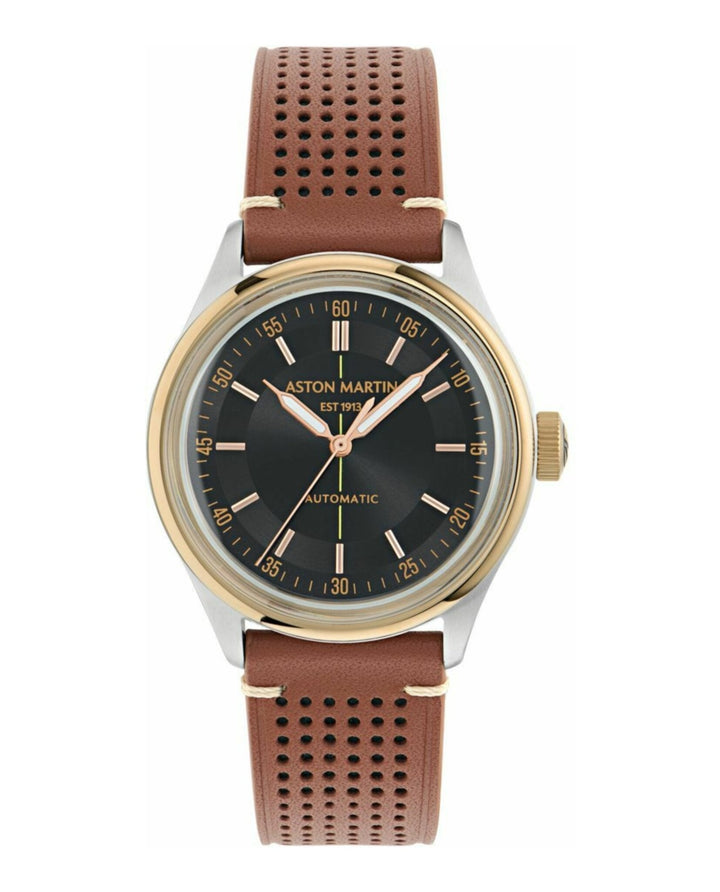 TS1 Automatic Two Tone Case/Black Dial Autmoatic/Brown Leather Strap Black Dial