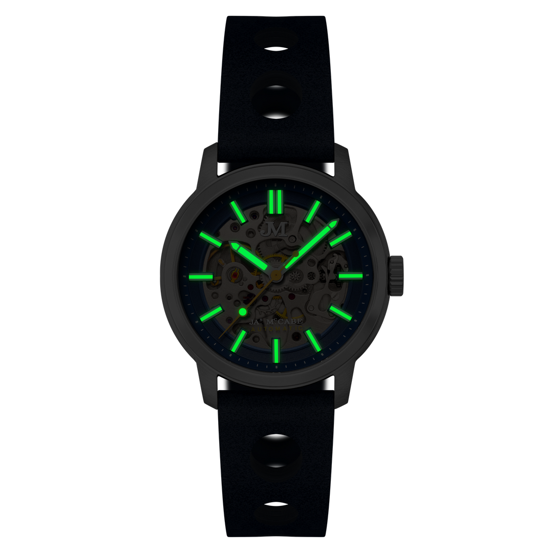 James McCabe Rally Automatic Blue / Leather | Blue Dial