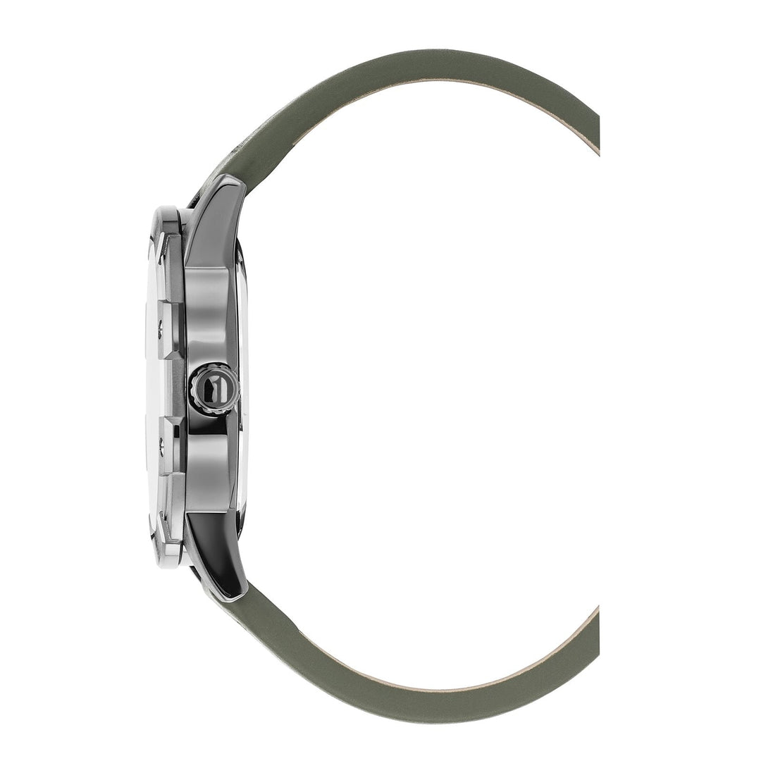 Constructed Gray Dial / Olive Green Leather Strap Gray Dial
