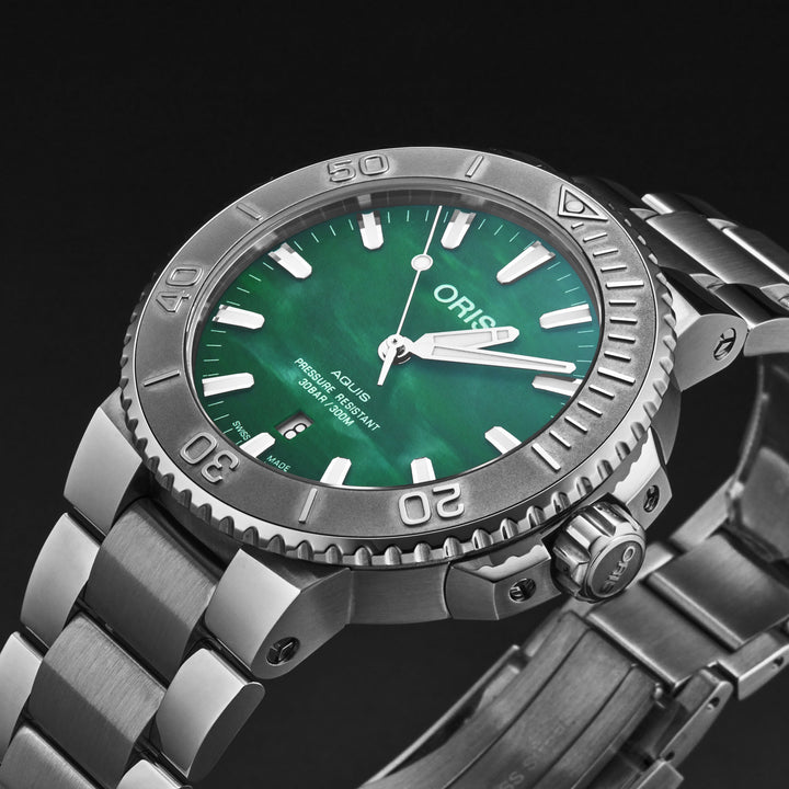Aquis Green / Stainless Steel Green Dial