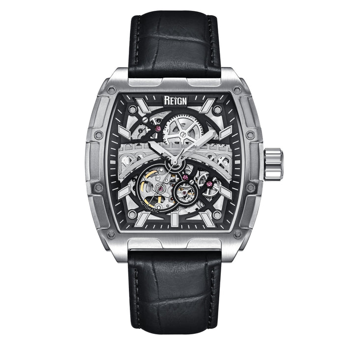 Olympia Japan Auto Skeleton Dial Black / Black | Black Dial