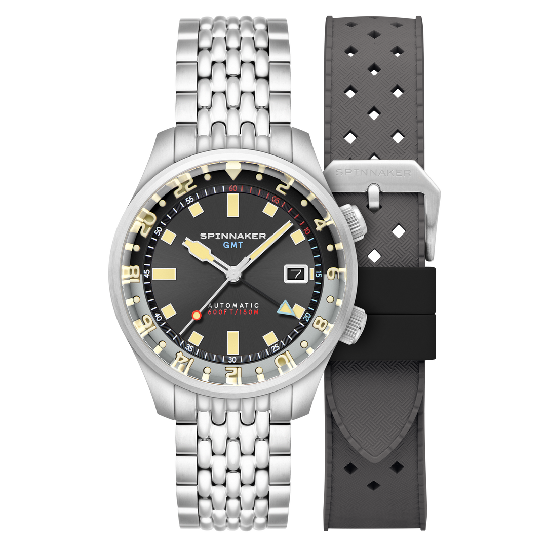 Bradner GMT Automatic Grey / Stainless Steel | Gray Dial