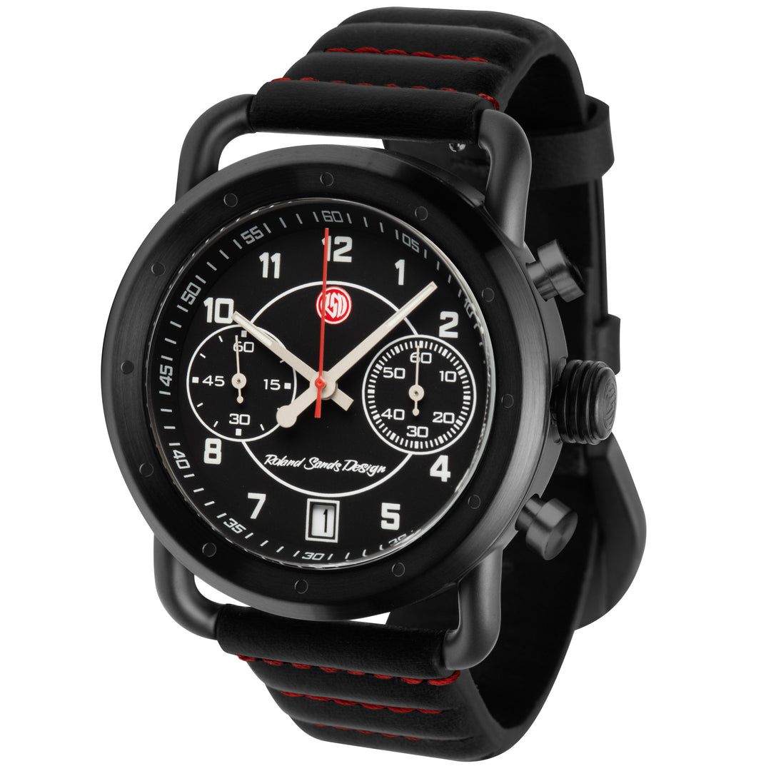 Roland Sands Chrono Black/Black/Black with Red | Black Dial
