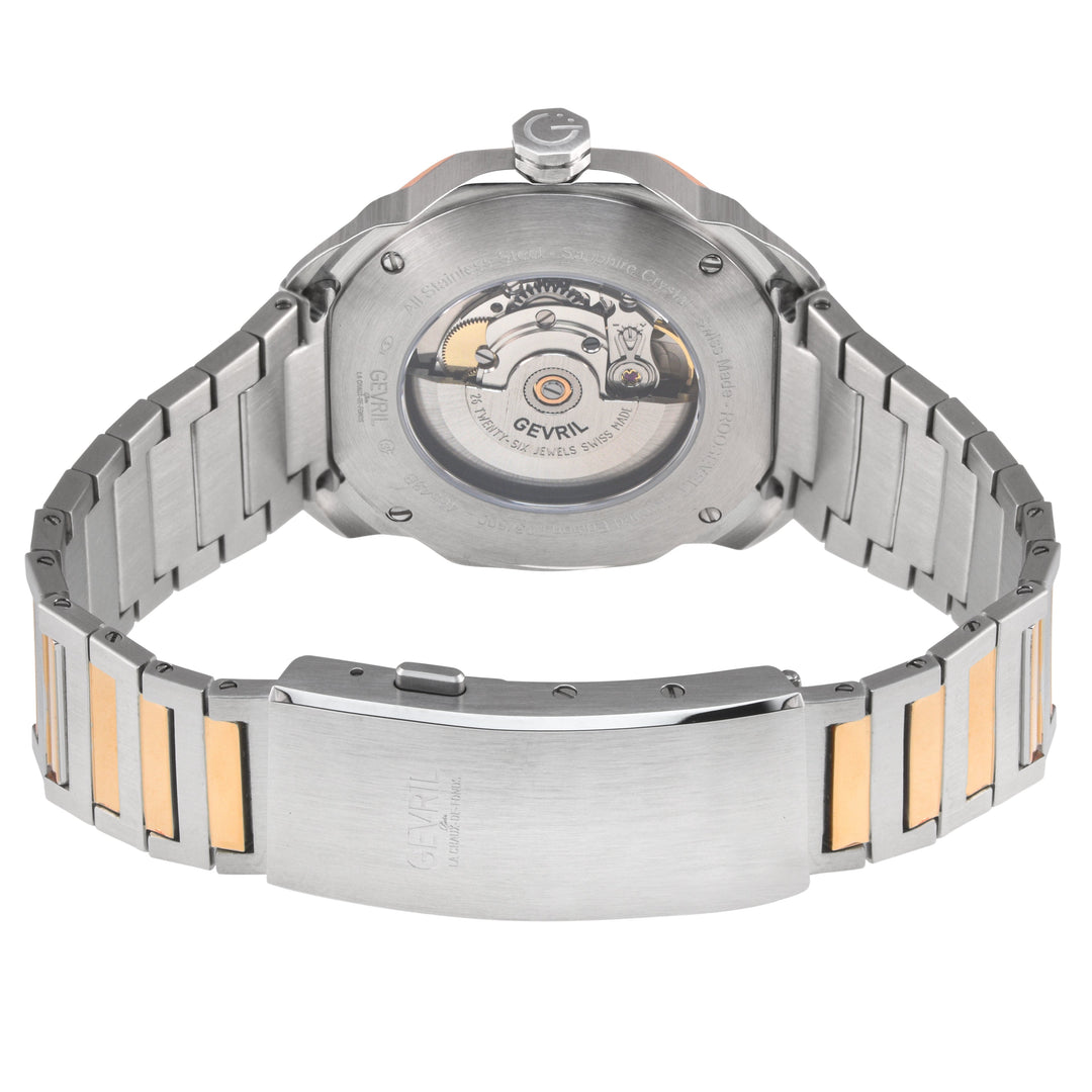 Roosevelt Gevril SS Case, IPRG Bezel, Blue checkered dial, SS Bracelet. | Blue D
