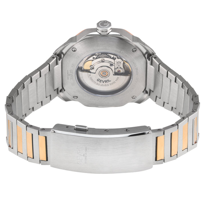 Roosevelt Gevril SS Case, IPRG Bezel, Blue checkered dial, SS Bracelet. | Blue D