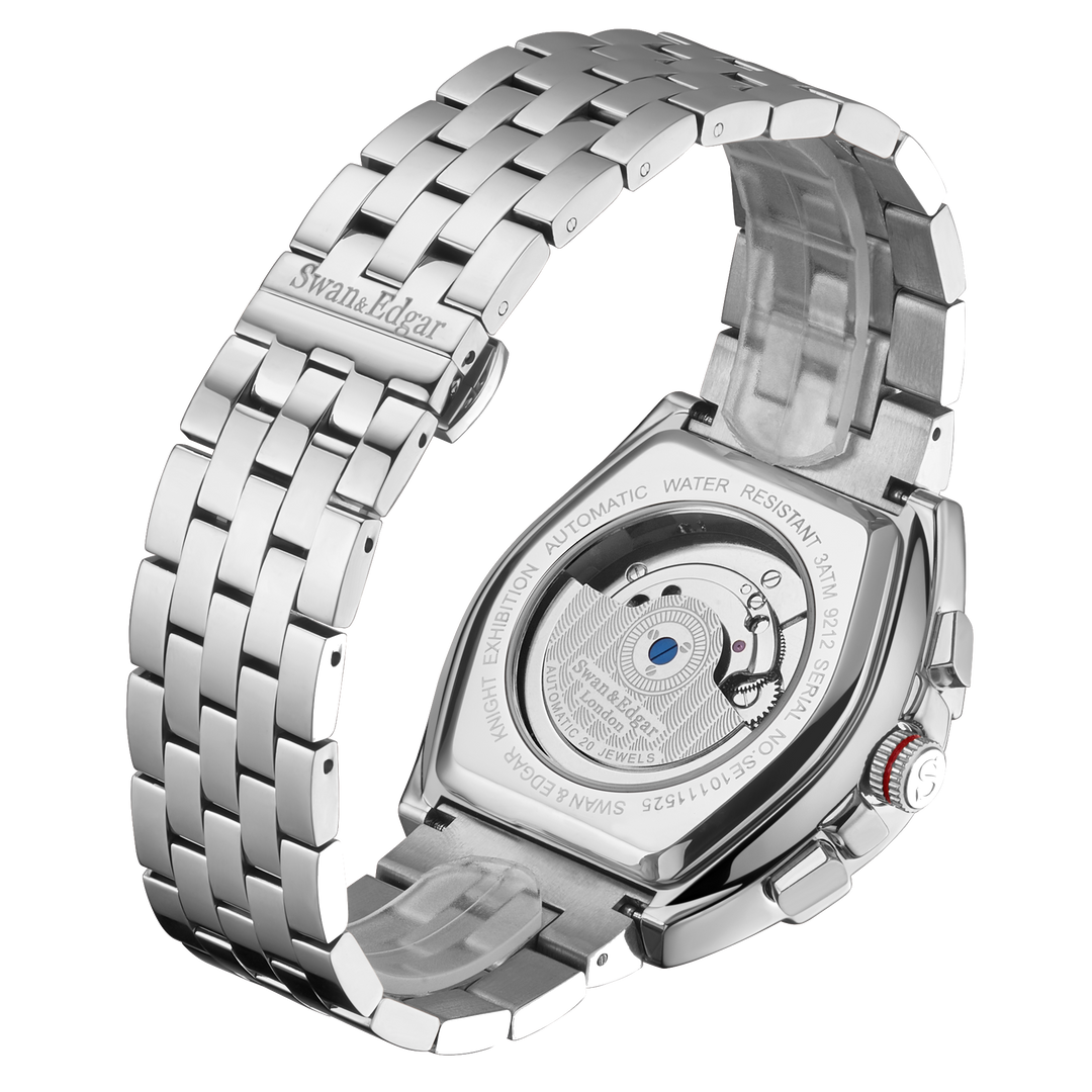 Knight Exhibition Automatic Blue Open-Exhibition Dial / Silver Stainless Steel B