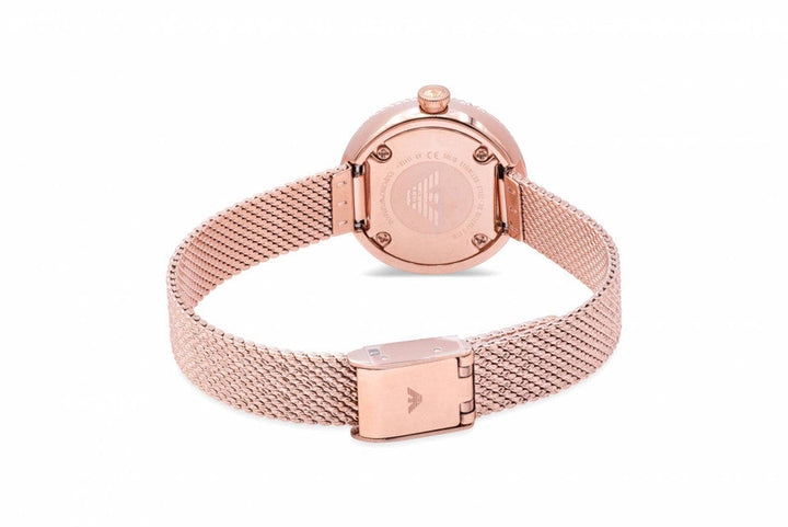Rosa White Mother-of-Pearl Dial / Rose Gold-Tone Stainless Steel Mesh Bracelet M