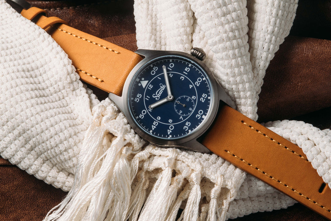 Heritage Aviator 2750 Series Gun Gray / Blue / Tan | Blue Dial