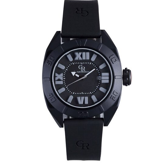 Men's Termoli Black Dial Black Rubber Watch | Black Dial