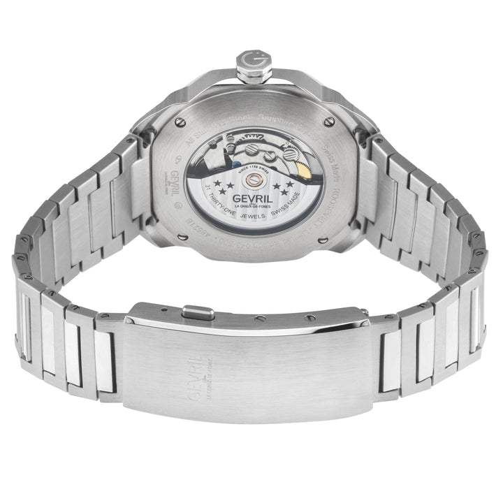 Roosevelt Gevril SS Case, SS Bezel, White checkered dial, SS Bracelet. White Dia