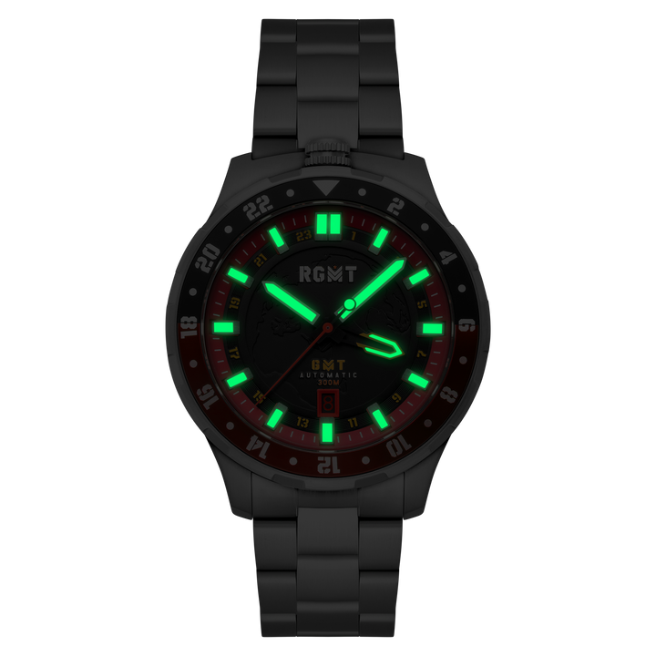 GLOBEMASTER GMT AUTOMATIC Black & Red / Stainless Steel | Black Dial