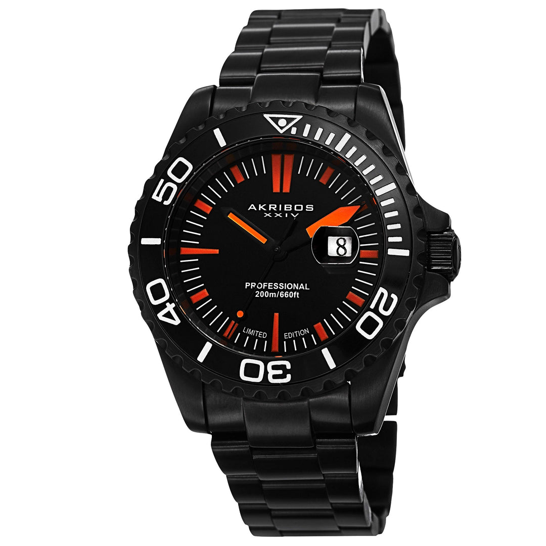 Akribos Black IP Stainless Steel Men's Watch (Black)