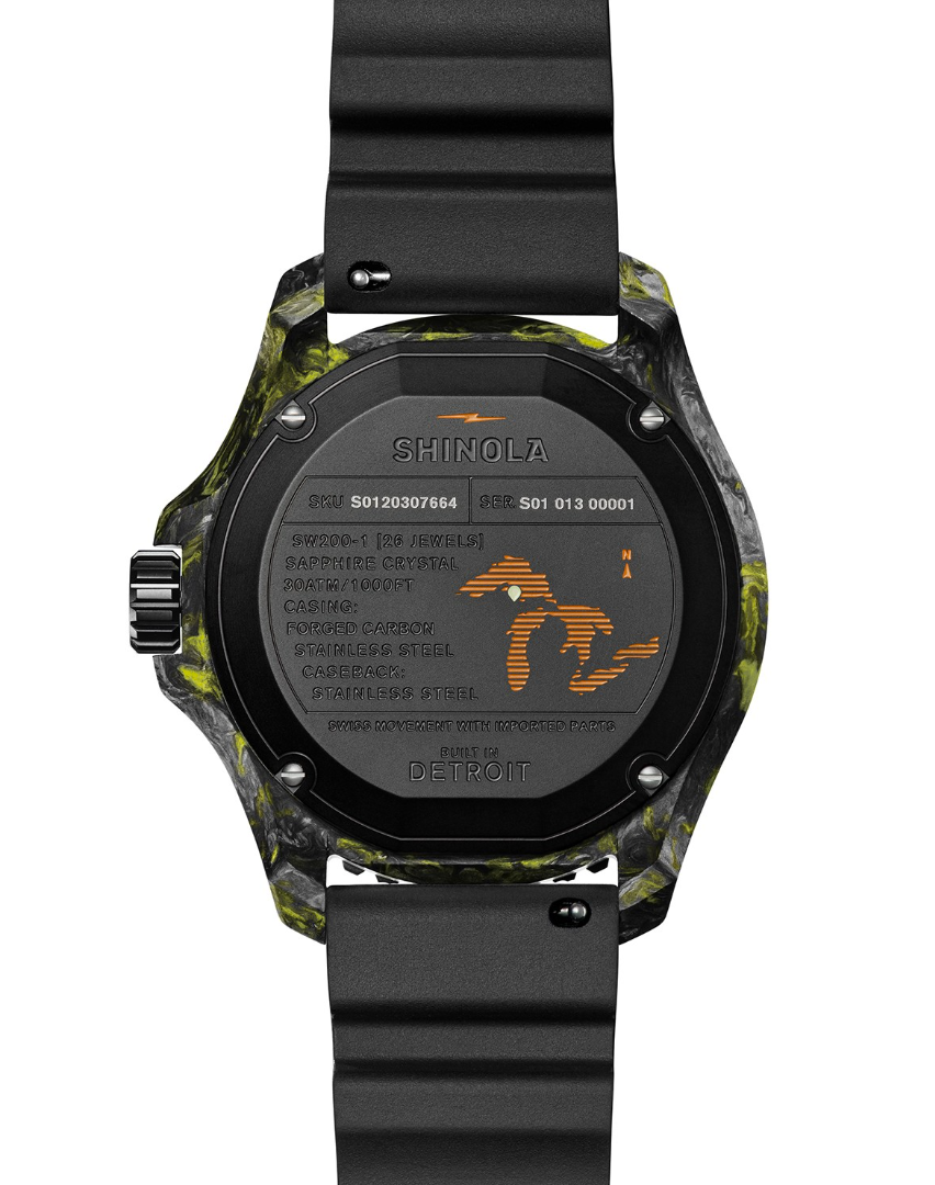 Monster 45mm, Black Rubber Strap Black Dial