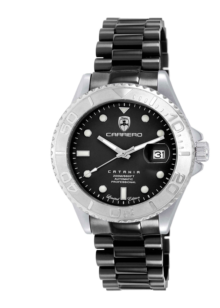 Catania MOP Silvertone-Black/ IP-Black Black Dial