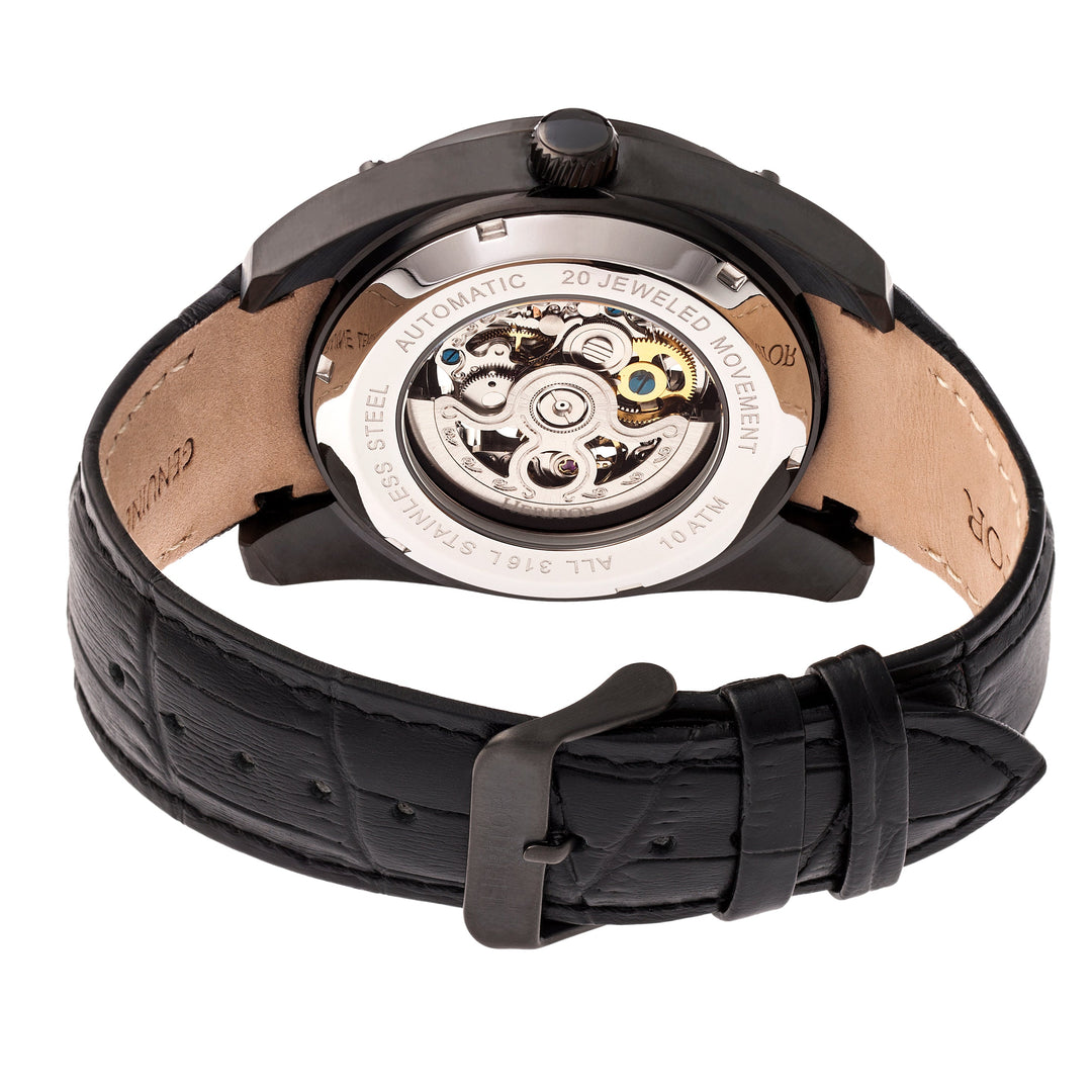 Daniels Genuine Leather Black | Black Dial