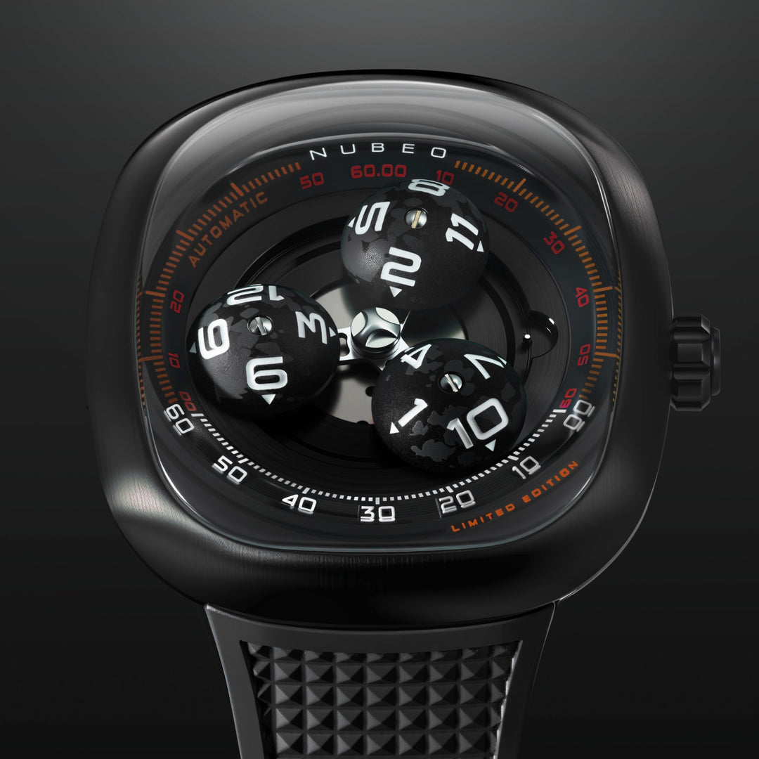 Tri-star Orbit Automatic Limited Edition Black / Rubber Black Dial