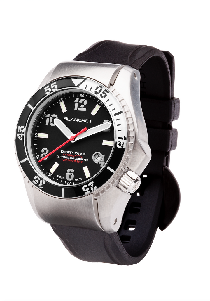 Deep Dive with COSC Stainless Steel - Black Arabic | Black Dial