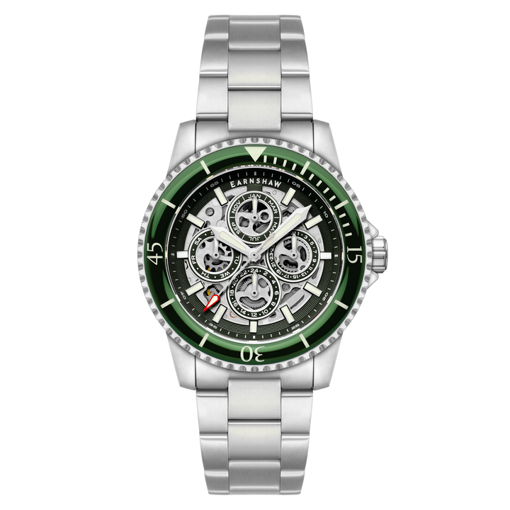 Admiral Duncan Triple Calendar Skeleton Automatic Green / Stainless Steel | Gree
