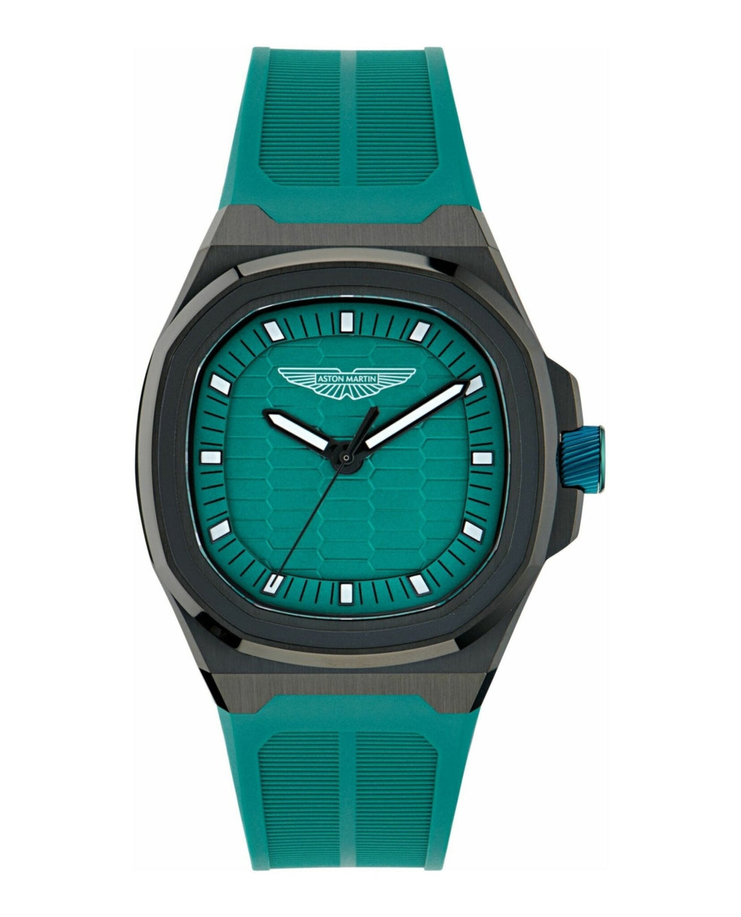GPQ Black IP/Teal Green Silicone Strap Green Dial