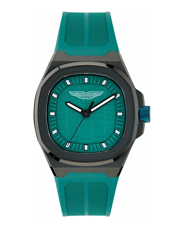 GPQ Black IP/Teal Green Silicone Strap Green Dial