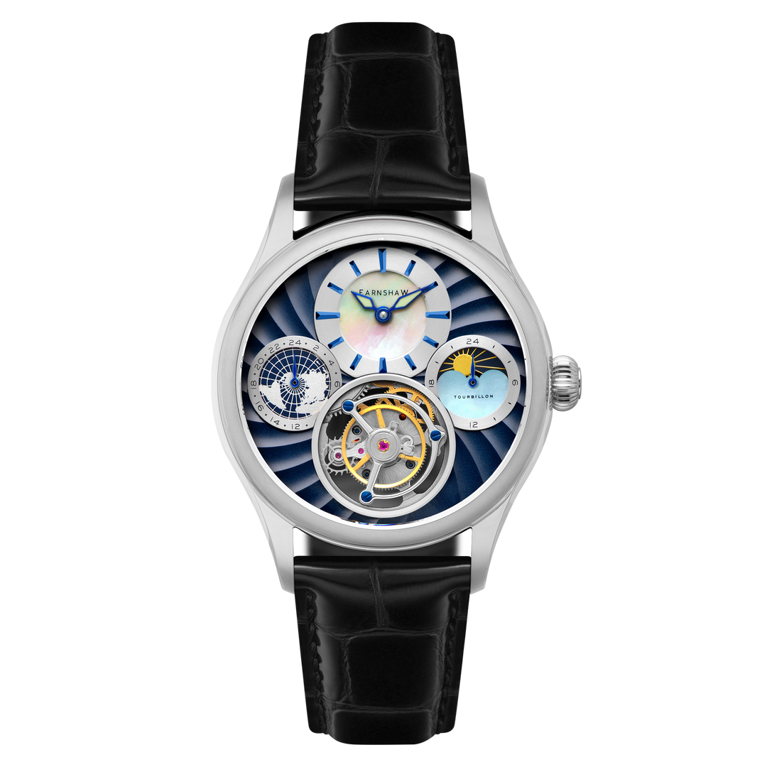 Celestial Huggins Tourbillon Mechanical Limited Edition Blue / Genuine Leather B