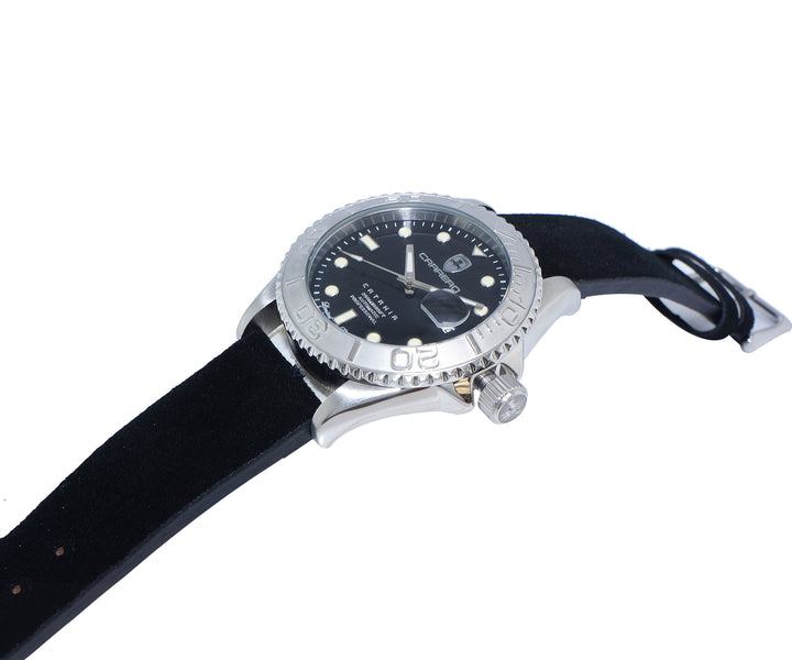 Catania MOP Silvertone-Black/ Black Black Dial