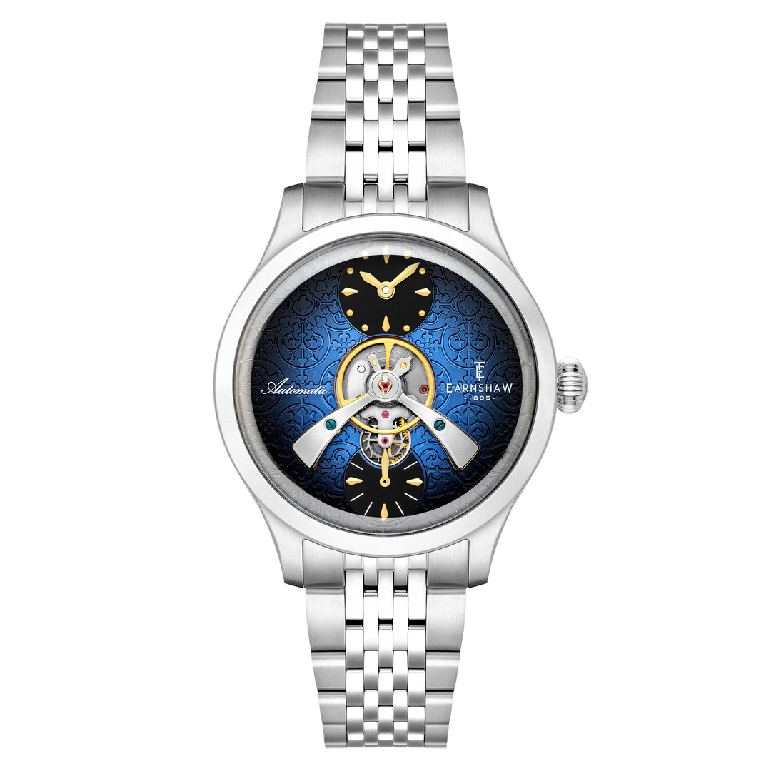 Dalton Fume Blue  / Silver Stainless Steel Bracelet Blue Dial