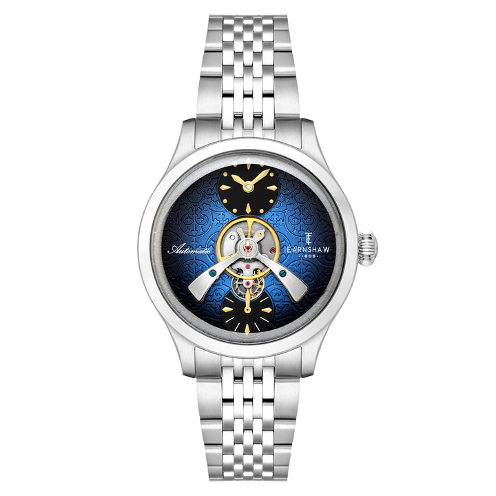 Dalton Fume Blue  / Silver Stainless Steel Bracelet Blue Dial
